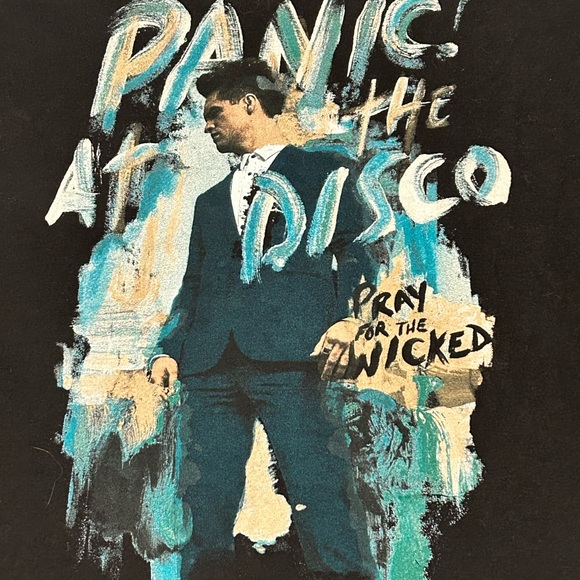 Panic At The Disco Black Crew Neck Short Sleeves Graphic T-Shirt - Small - Picture 2 of 4